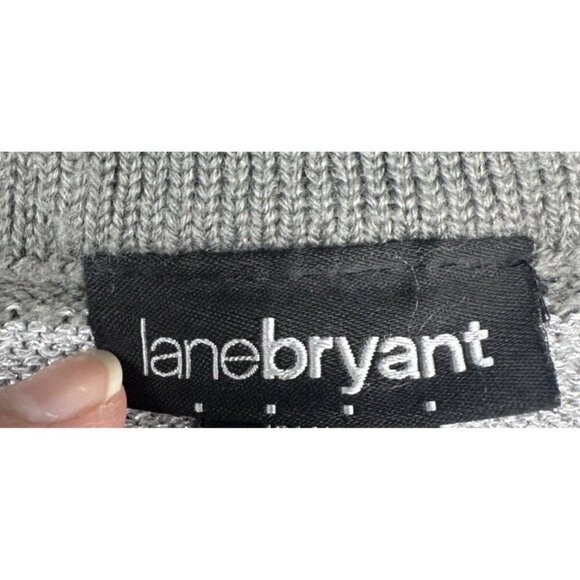 Lane Bryant Women’s Gray Silver Stripe Scoop Neck Sweater Tunic Sz 18/20W - Picture 6 of 10